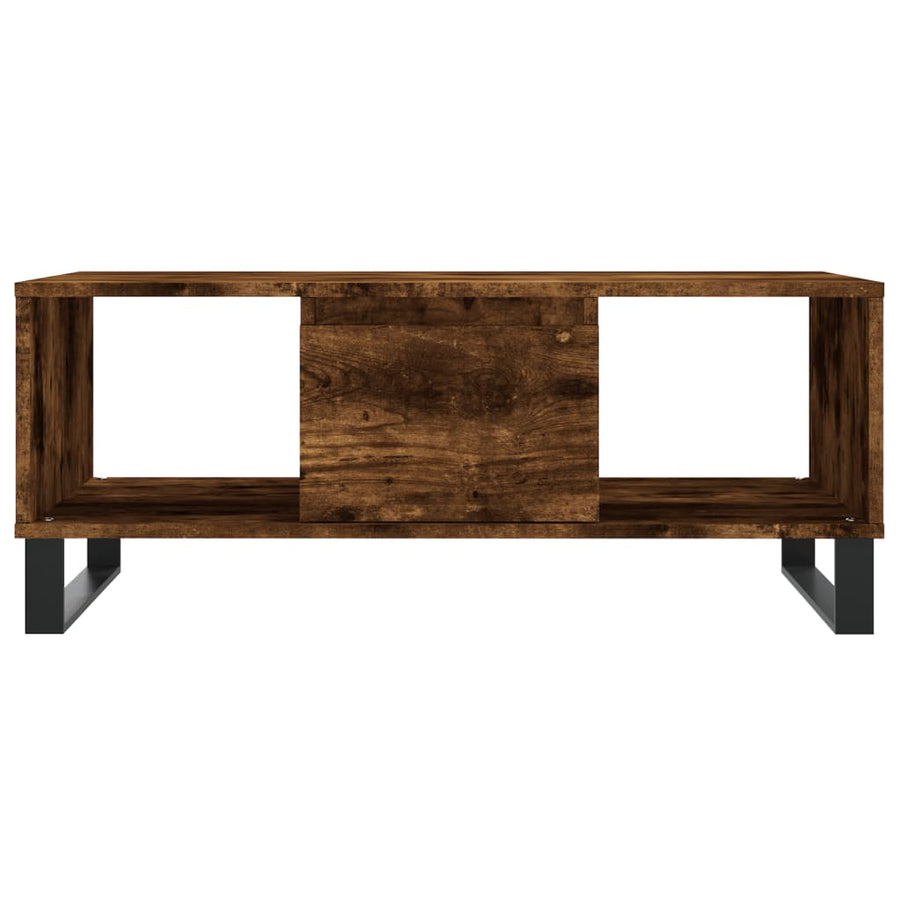 Salontafel 90X50X36,5 Cm Bewerkt Hout Kleurig Gerookt eiken