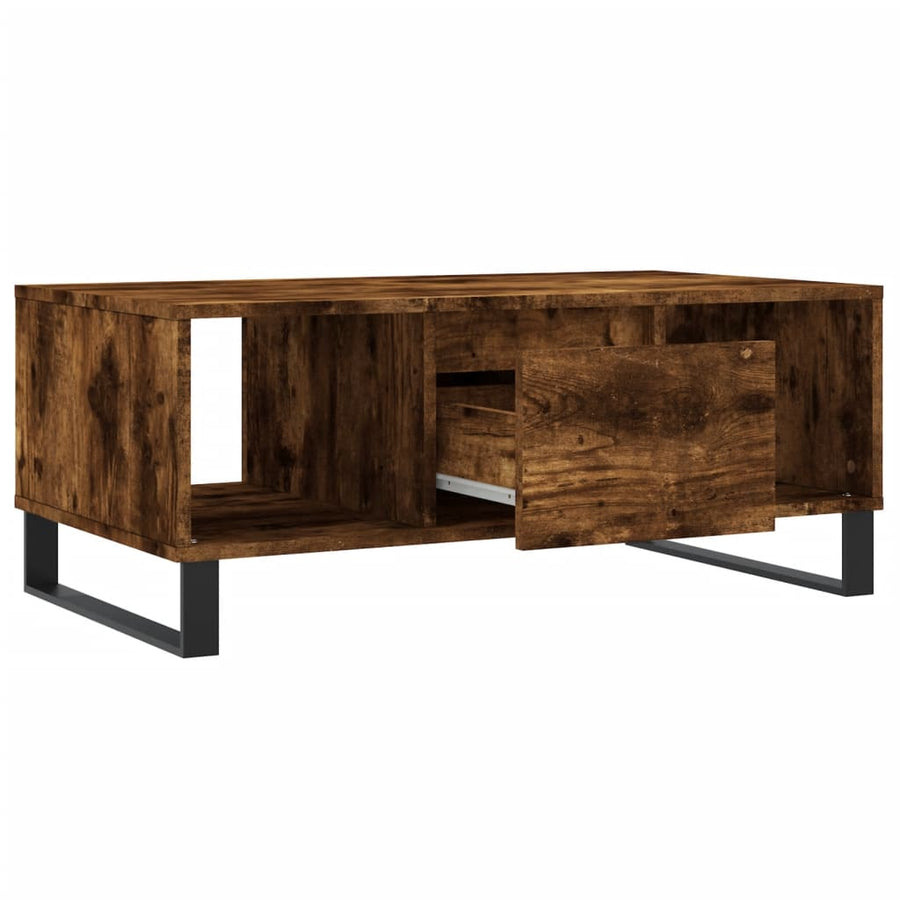 Salontafel 90X50X36,5 Cm Bewerkt Hout Kleurig Gerookt eiken
