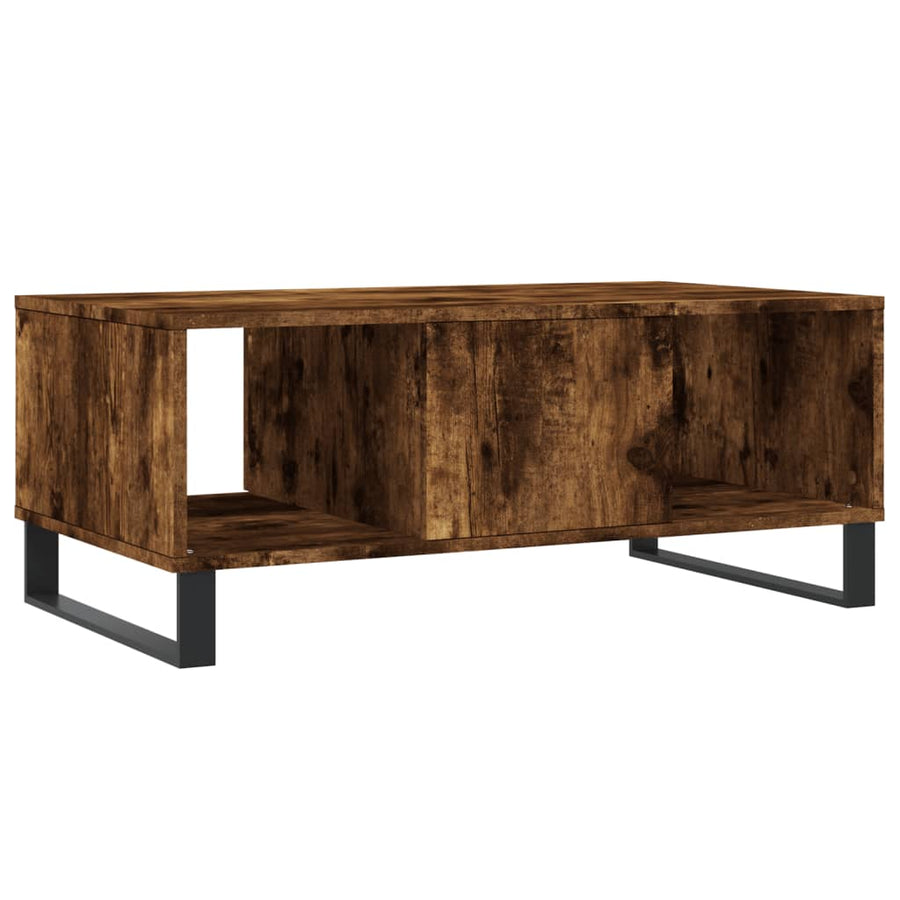 Salontafel 90X50X36,5 Cm Bewerkt Hout Kleurig Gerookt eiken