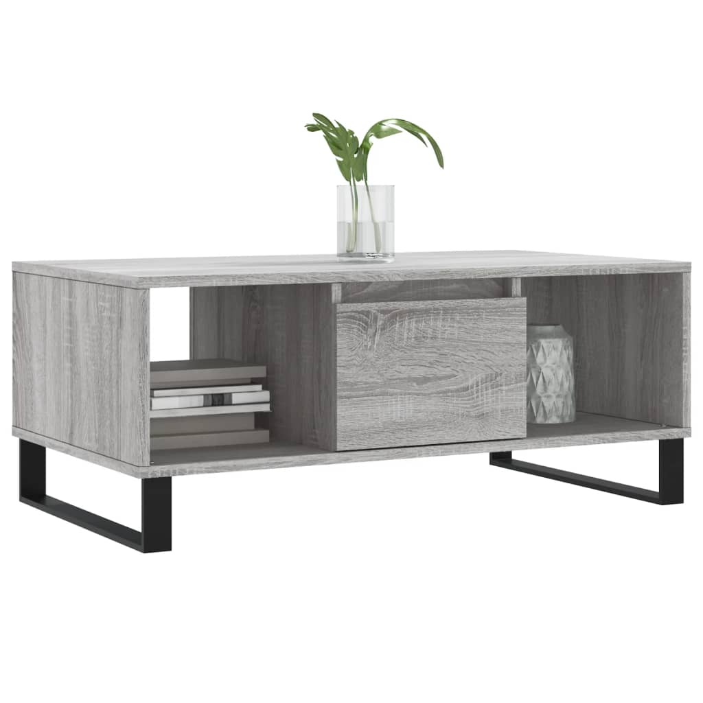 Salontafel 90X50X36,5 Cm Bewerkt Hout Grijs sonoma