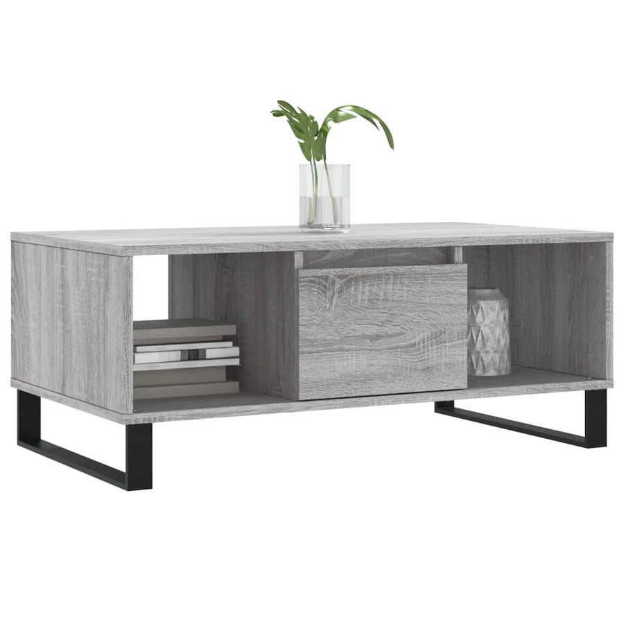 Salontafel 90X50X36,5 Cm Bewerkt Hout Grijs sonoma