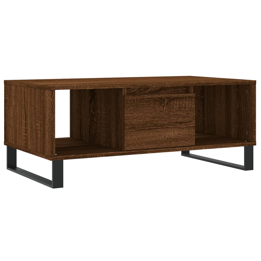 Salontafel 90X50X36,5 Cm Bewerkt Hout Bruin Eikenkleur Bruineiken