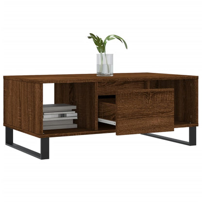 Salontafel 90X50X36,5 Cm Bewerkt Hout Bruin Eikenkleur Bruineiken