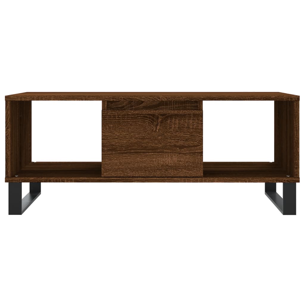 Salontafel 90X50X36,5 Cm Bewerkt Hout Bruin Eikenkleur Bruineiken