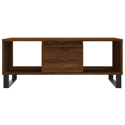 Salontafel 90X50X36,5 Cm Bewerkt Hout Bruin Eikenkleur Bruineiken