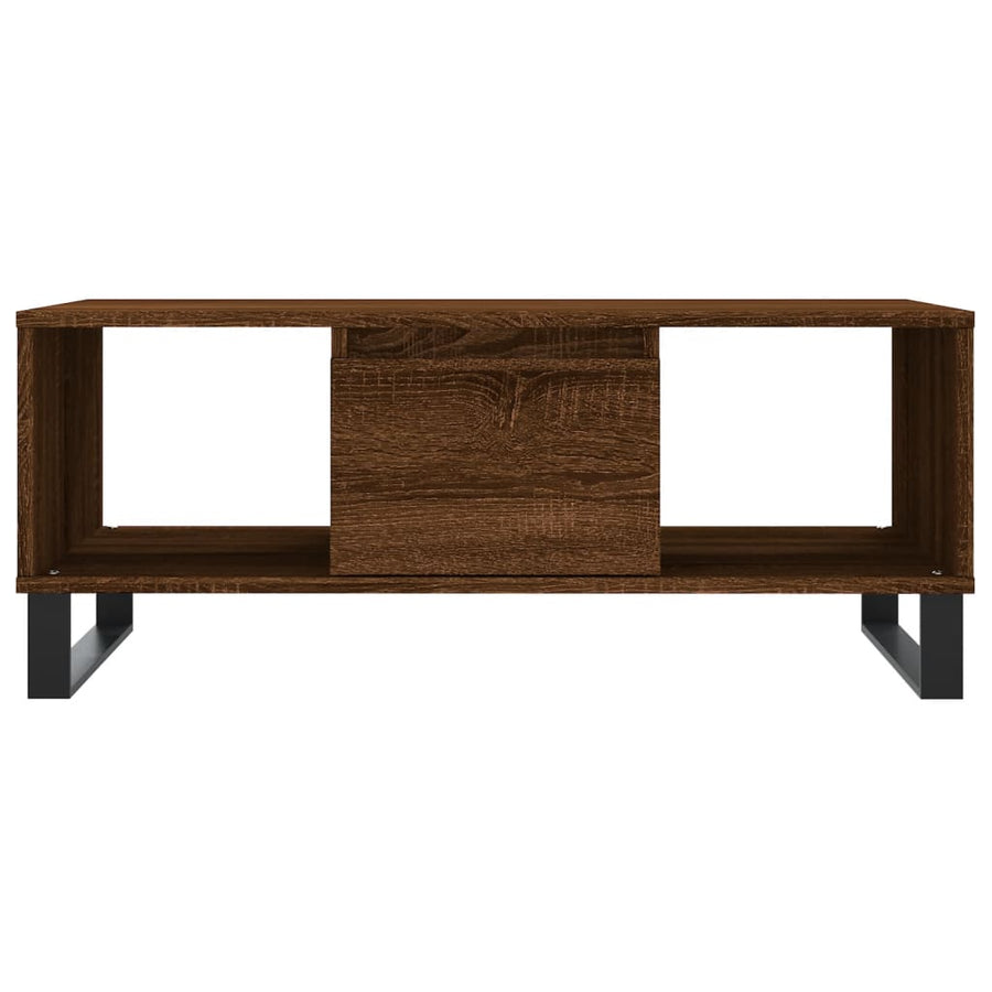 Salontafel 90X50X36,5 Cm Bewerkt Hout Bruin Eikenkleur Bruineiken