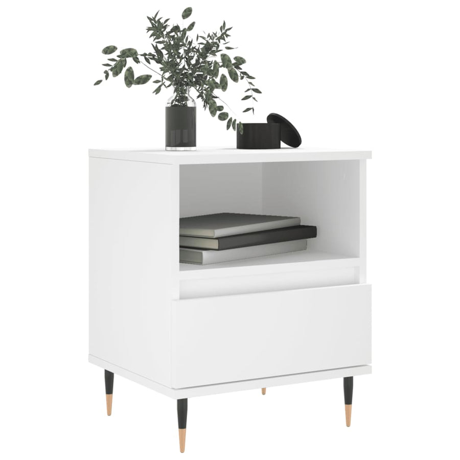 Nachtkastjes 40X35X50 Cm Bewerkt Hout 2 Wit