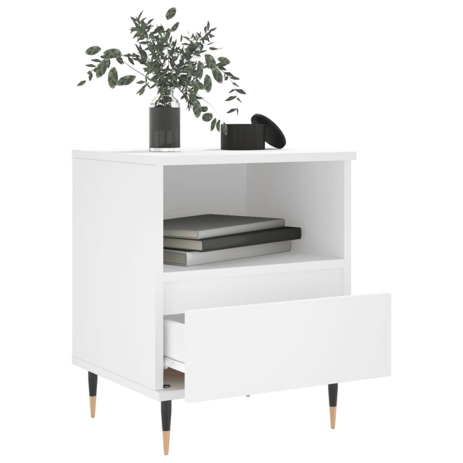 Nachtkastjes 40X35X50 Cm Bewerkt Hout 2 Wit