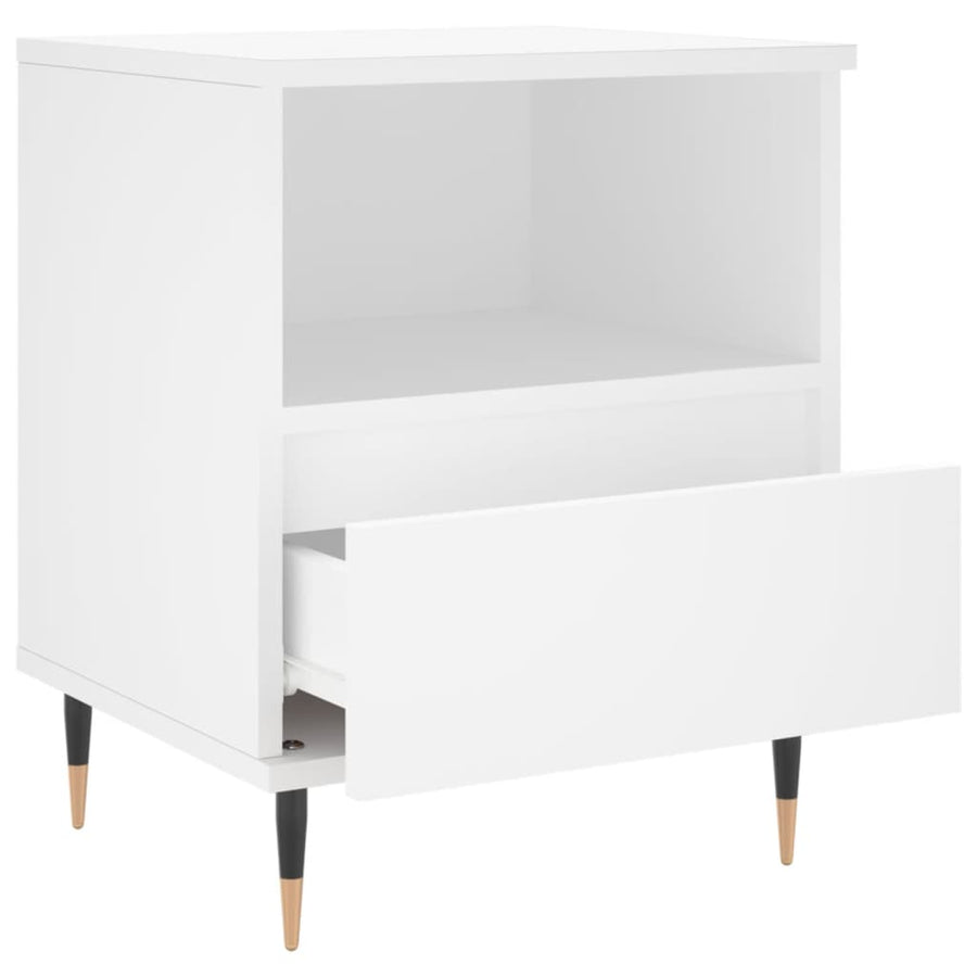 Nachtkastjes 40X35X50 Cm Bewerkt Hout 2 Wit