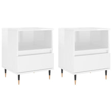 Nachtkastjes 2 St 40X35X50 Cm Bewerkt Hout Hoogglans Wit