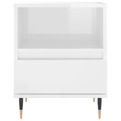 Nachtkastjes 2 St 40X35X50 Cm Bewerkt Hout Hoogglans Wit