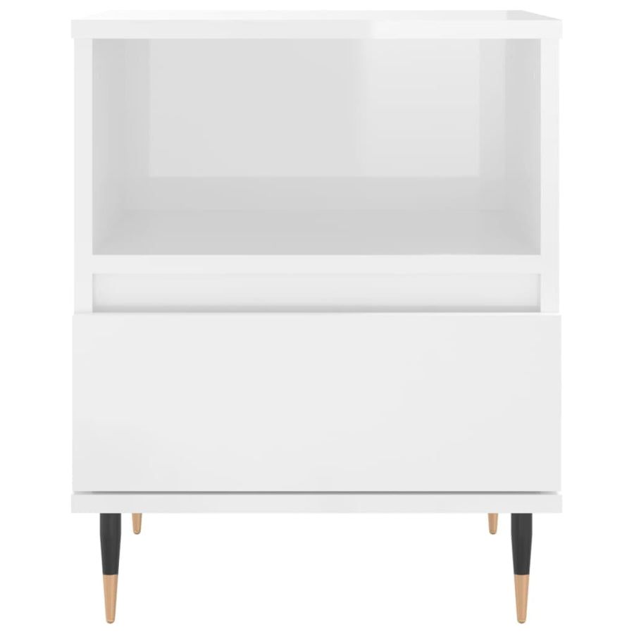 Nachtkastjes 2 St 40X35X50 Cm Bewerkt Hout Hoogglans Wit