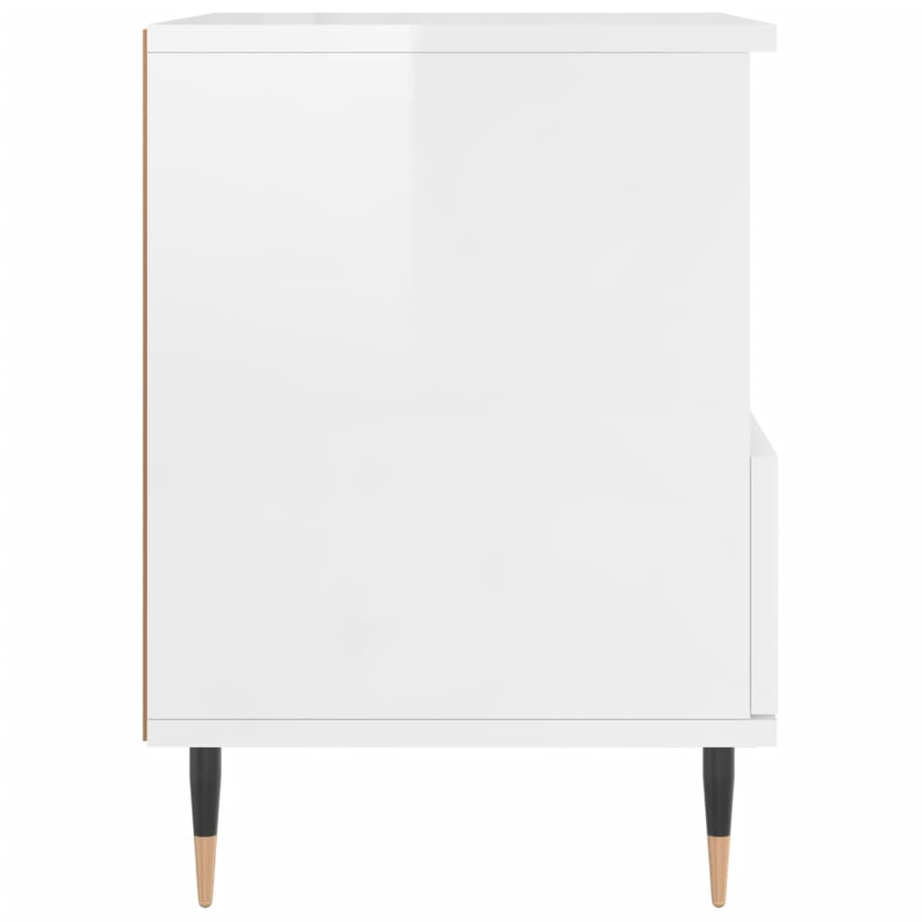 Nachtkastjes 2 St 40X35X50 Cm Bewerkt Hout Hoogglans Wit