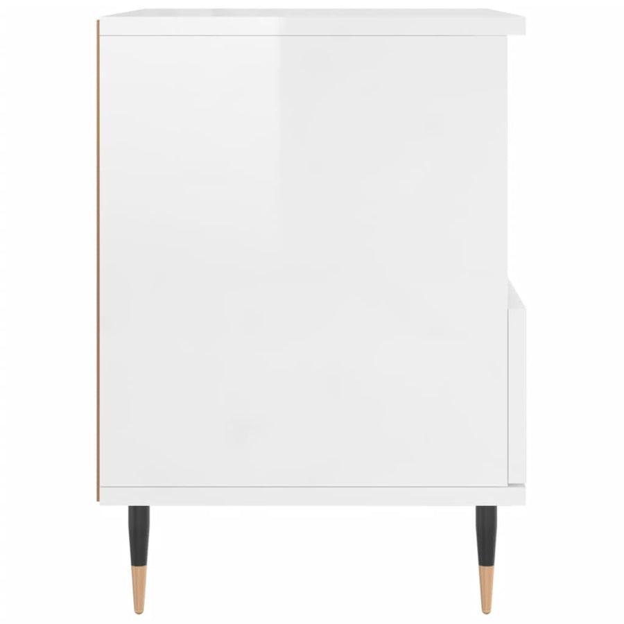 Nachtkastjes 2 St 40X35X50 Cm Bewerkt Hout Hoogglans Wit
