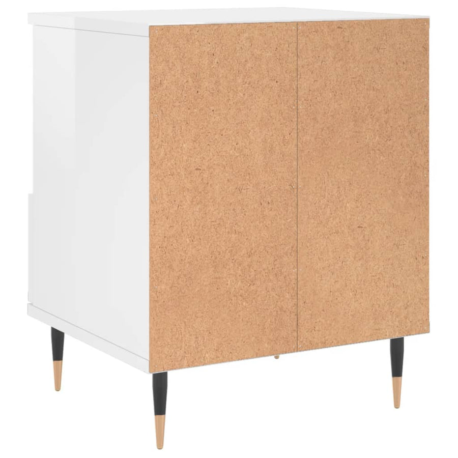 Nachtkastjes 2 St 40X35X50 Cm Bewerkt Hout Hoogglans Wit