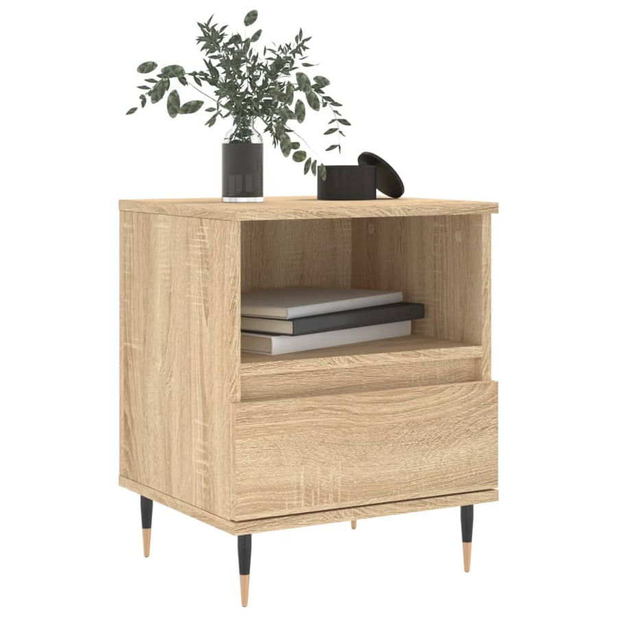 Nachtkastje 40X35X50 Cm Bewerkt Hout Kleurig 1 Sonoma eiken