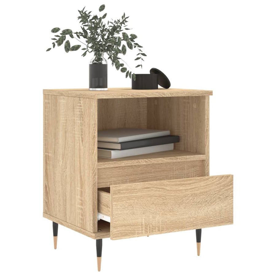 Nachtkastje 40X35X50 Cm Bewerkt Hout Kleurig 1 Sonoma eiken
