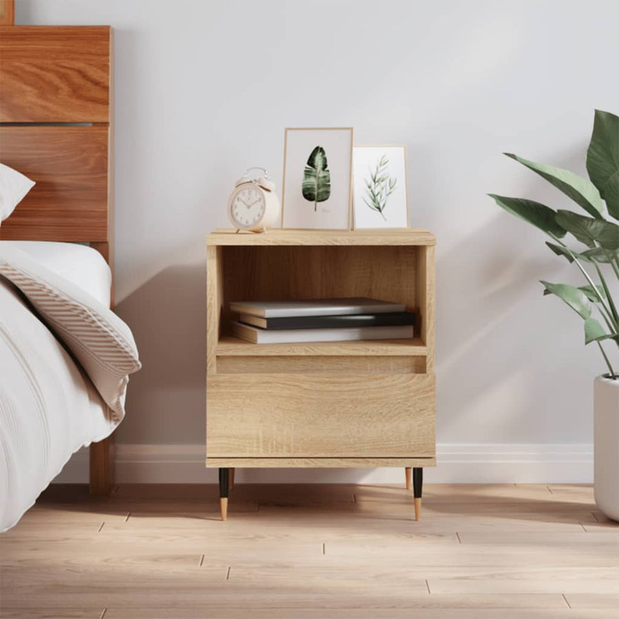 Nachtkastje 40X35X50 Cm Bewerkt Hout Kleurig 1 Sonoma eiken