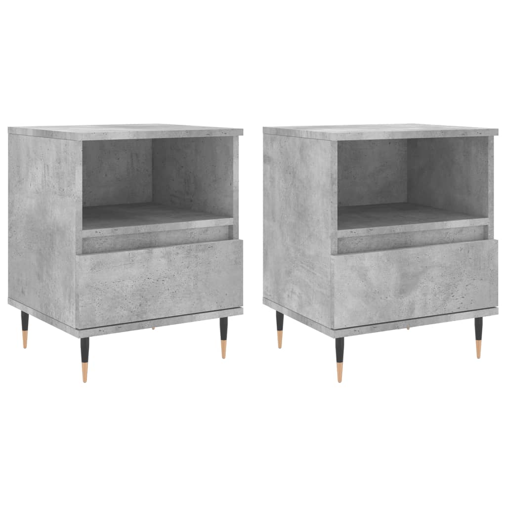 Nachtkastjes 40X35X50 Cm Bewerkt Hout 2 Betongrijs