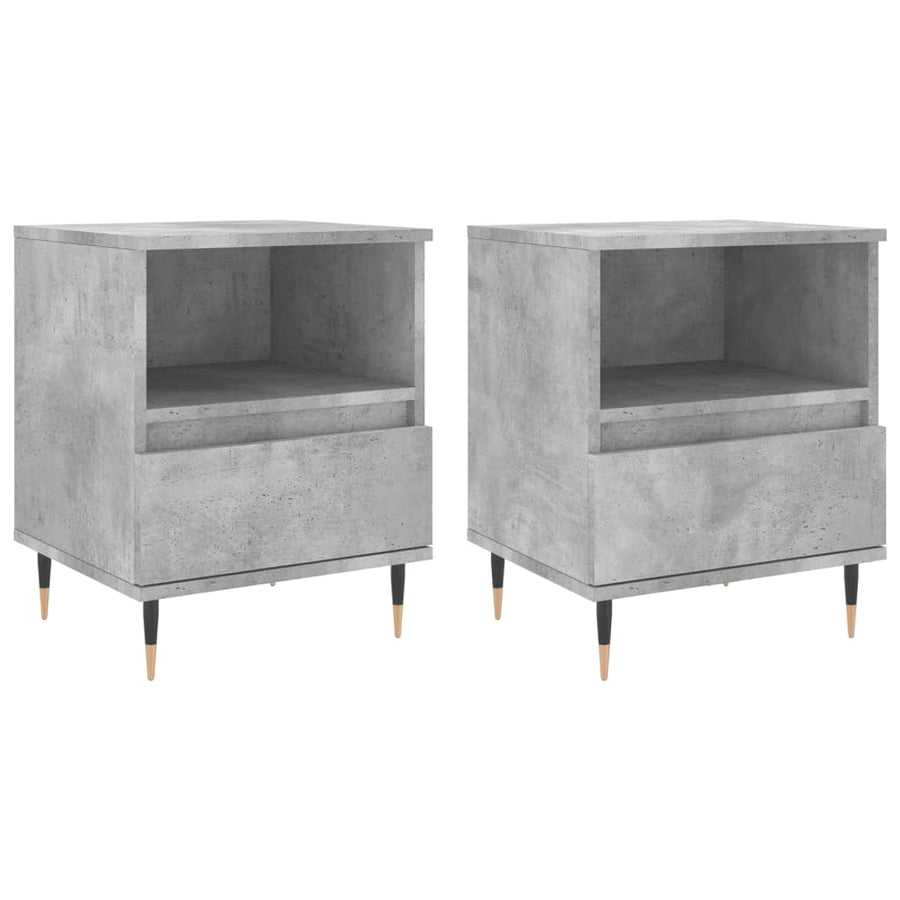 Nachtkastjes 40X35X50 Cm Bewerkt Hout 2 Betongrijs