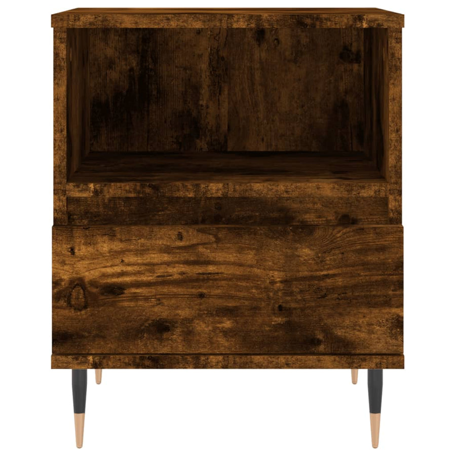 Nachtkastje 40X35X50 Cm Bewerkt Hout Gerookt Eikenkleurig