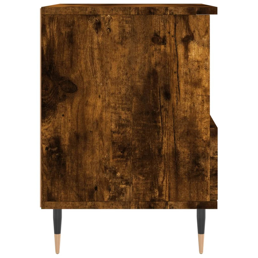 Nachtkastje 40X35X50 Cm Bewerkt Hout Gerookt Eikenkleurig
