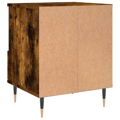 Nachtkastje 40X35X50 Cm Bewerkt Hout Gerookt Eikenkleurig