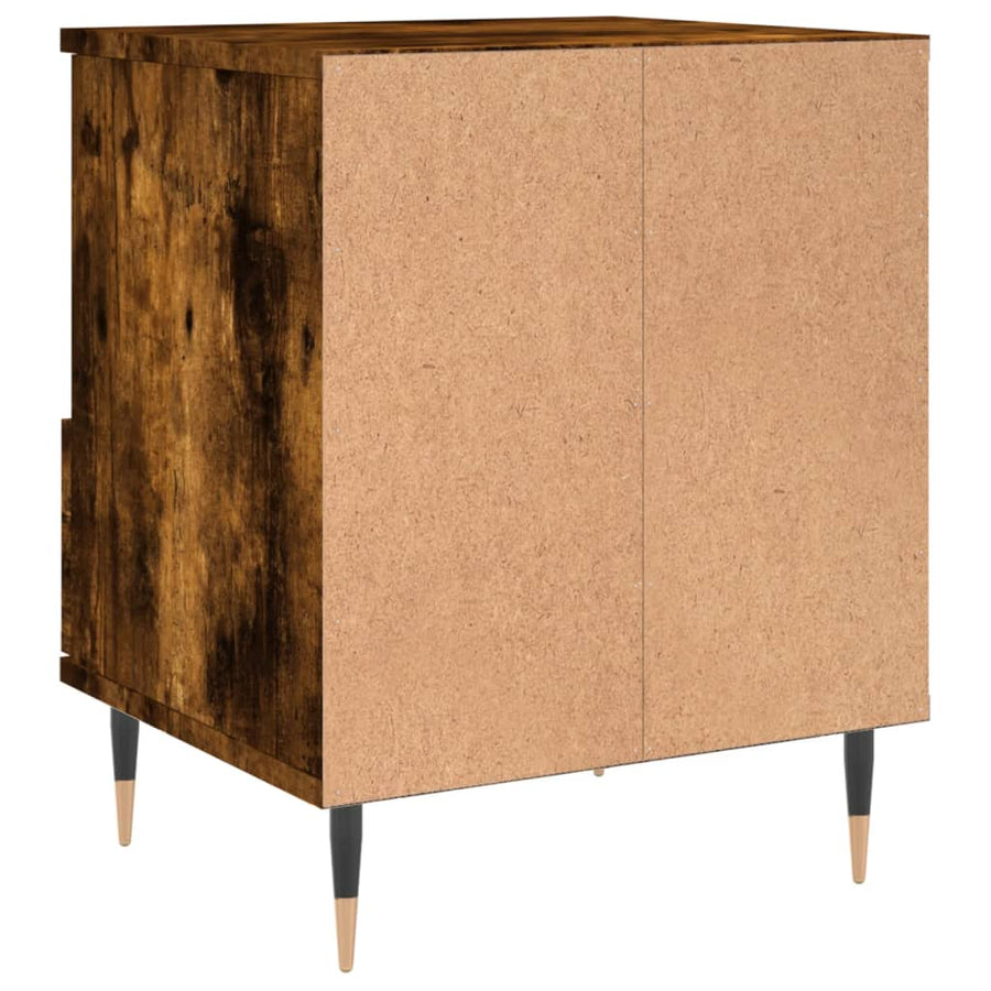 Nachtkastje 40X35X50 Cm Bewerkt Hout Gerookt Eikenkleurig