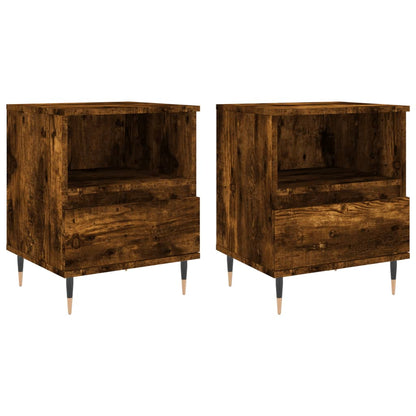 Nachtkastjes 2 St 40X35X50 Cm Bewerkt Hout Gerookt Eikenkleurig