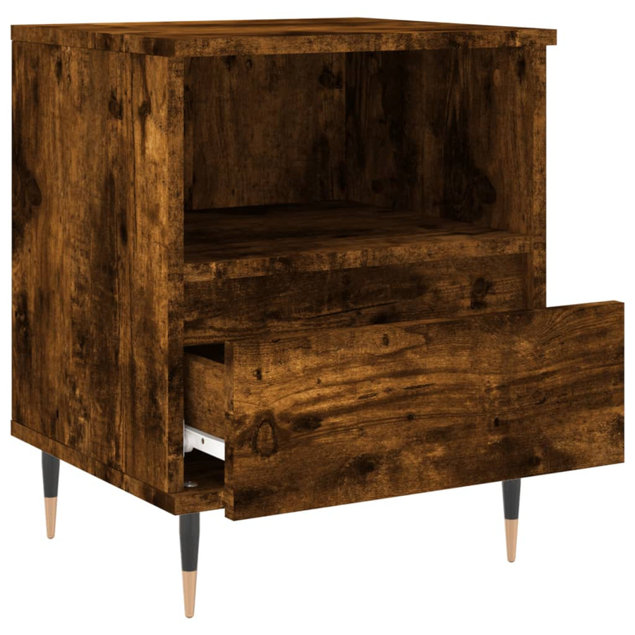 Nachtkastjes 2 St 40X35X50 Cm Bewerkt Hout Gerookt Eikenkleurig