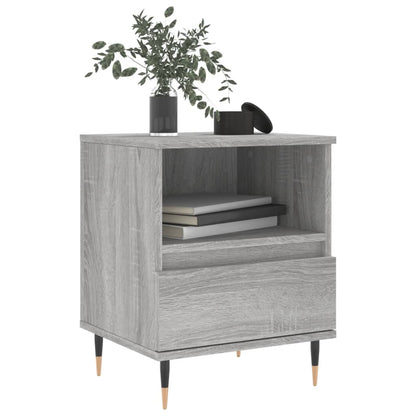 Nachtkastje 40X35X50 Cm Bewerkt Hout Grijs Sonoma Eikenkleurig