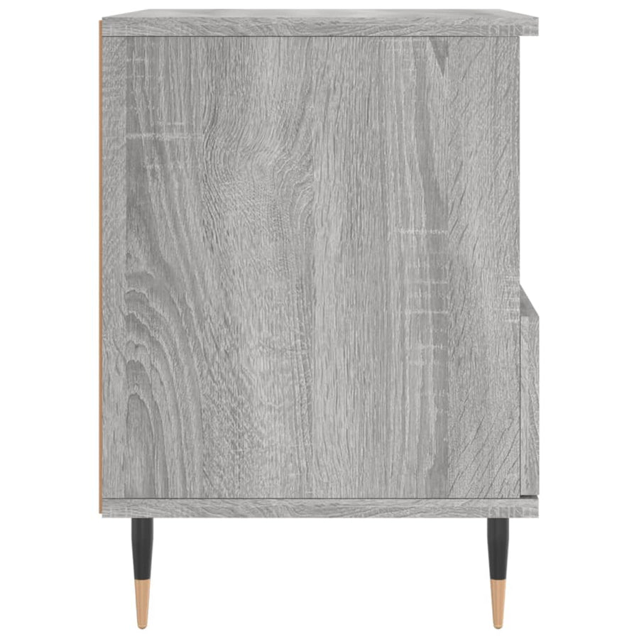 Nachtkastje 40X35X50 Cm Bewerkt Hout Grijs Sonoma Eikenkleurig