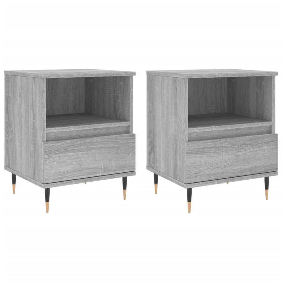 Nachtkastjes 2 St 40X35X50 Cm Bewerkt Hout Grijs Sonoma Eiken