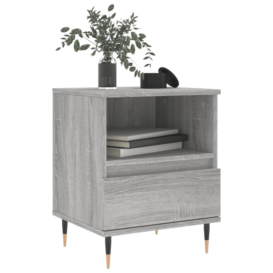 Nachtkastjes 2 St 40X35X50 Cm Bewerkt Hout Grijs Sonoma Eiken