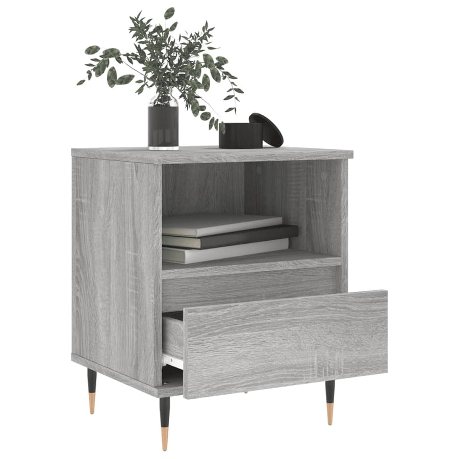 Nachtkastjes 2 St 40X35X50 Cm Bewerkt Hout Grijs Sonoma Eiken