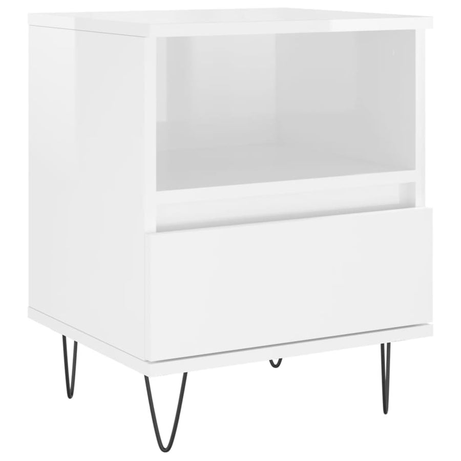 Nachtkastjes 2 St 40X35X50 Cm Bewerkt Hout Hoogglans Wit