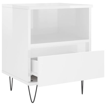 Nachtkastjes 2 St 40X35X50 Cm Bewerkt Hout Hoogglans Wit