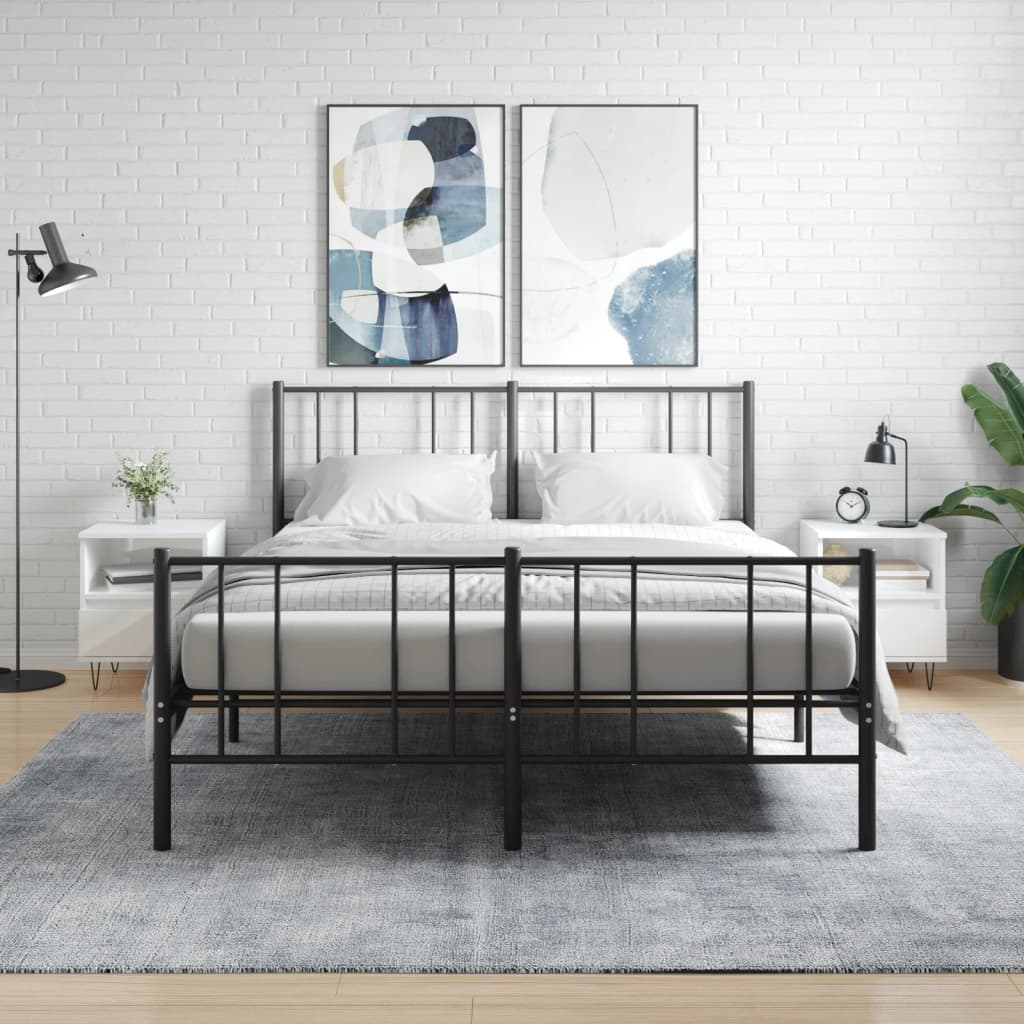 Nachtkastjes 2 St 40X35X50 Cm Bewerkt Hout Hoogglans Wit