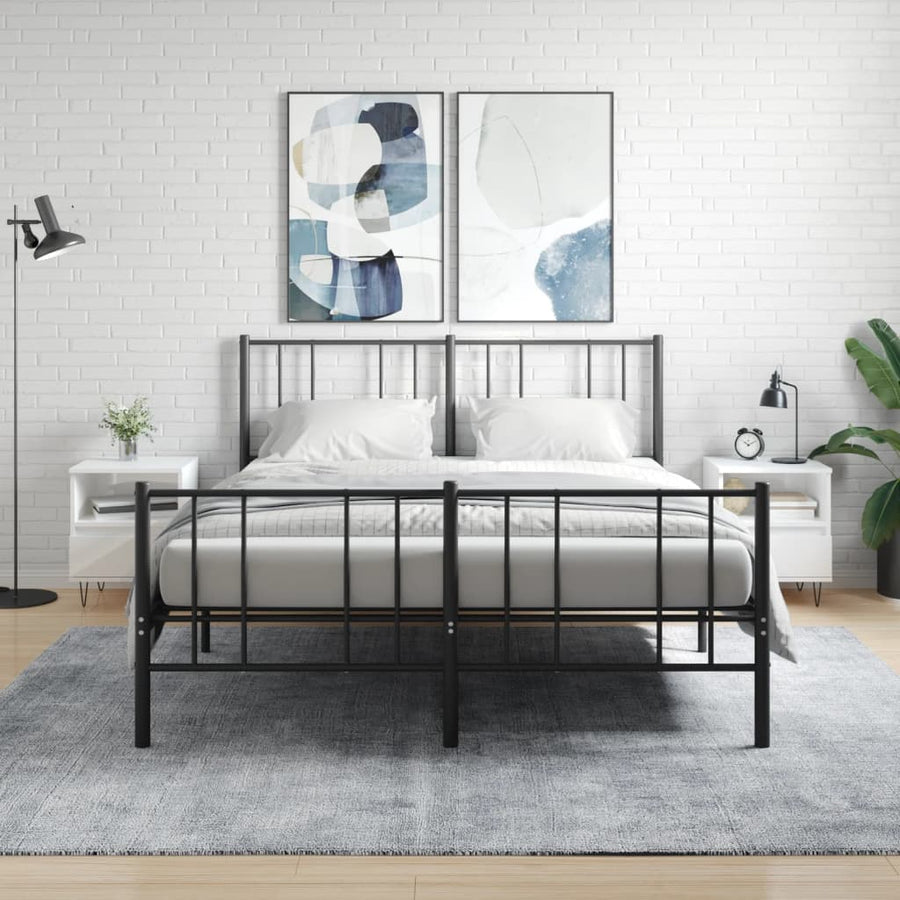 Nachtkastjes 2 St 40X35X50 Cm Bewerkt Hout Hoogglans Wit
