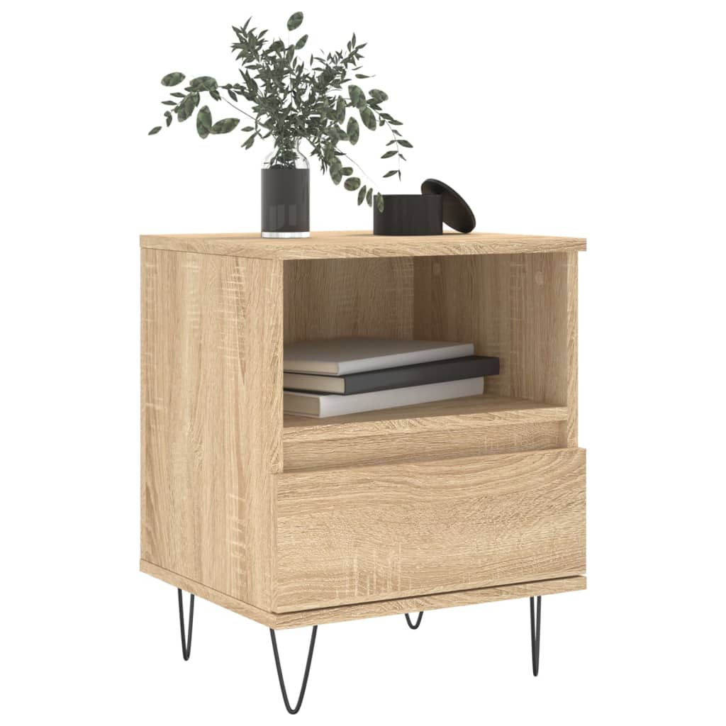 Nachtkastje 40X35X50 Cm Bewerkt Hout Kleurig 1 Sonoma eiken