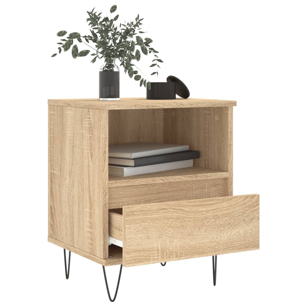 Nachtkastje 40X35X50 Cm Bewerkt Hout Kleurig 1 Sonoma eiken