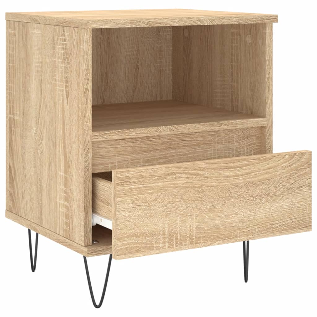 Nachtkastje 40X35X50 Cm Bewerkt Hout Kleurig 1 Sonoma eiken