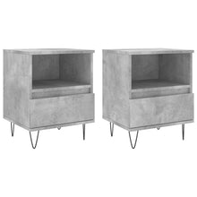 Nachtkastjes 2 St 40X35X50 Cm Bewerkt Hout Betongrijs