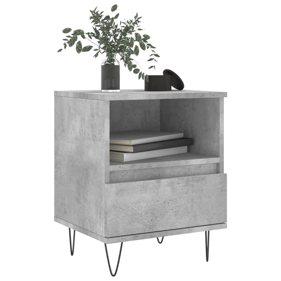 Nachtkastjes 2 St 40X35X50 Cm Bewerkt Hout Betongrijs