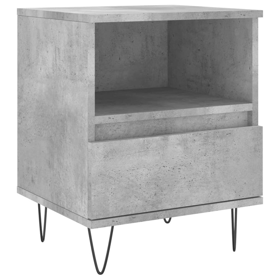 Nachtkastjes 2 St 40X35X50 Cm Bewerkt Hout Betongrijs