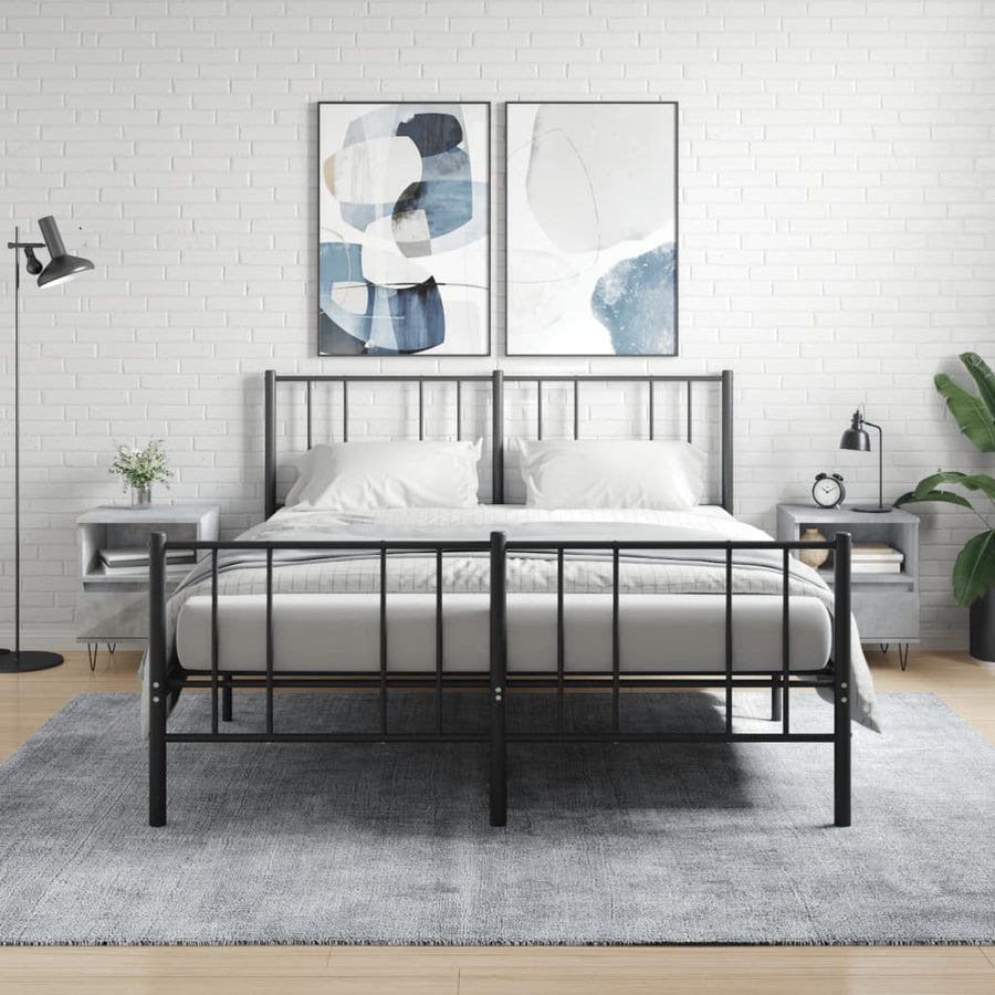 Nachtkastjes 2 St 40X35X50 Cm Bewerkt Hout Betongrijs