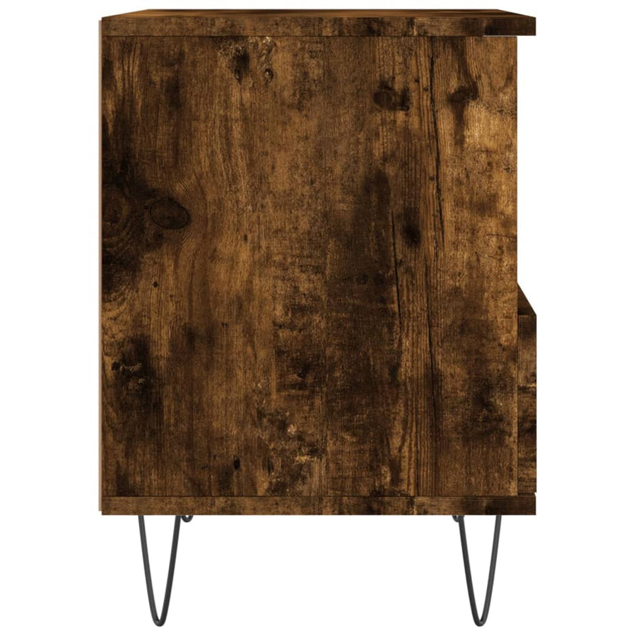Nachtkastje 40X35X50 Cm Bewerkt Hout Kleurig 1 Gerookt eiken