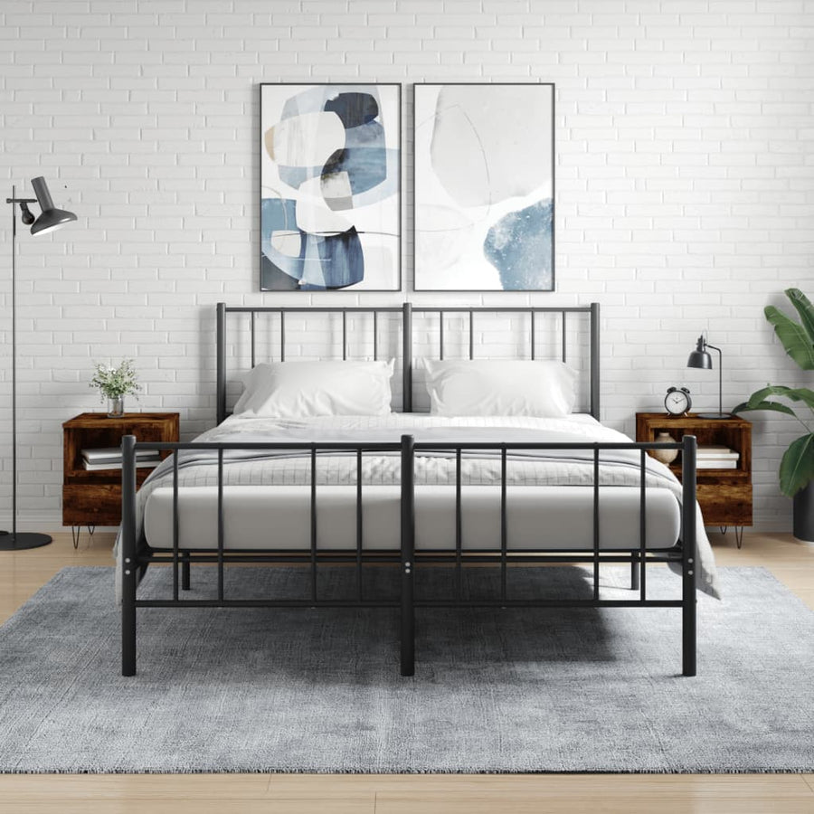 Nachtkastjes 2 St 40X35X50 Cm Bewerkt Hout Gerookt Eikenkleurig