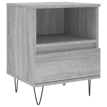 Nachtkastje 40X35X50 Cm Bewerkt Hout Eikenkleurig 1 Grijs sonoma