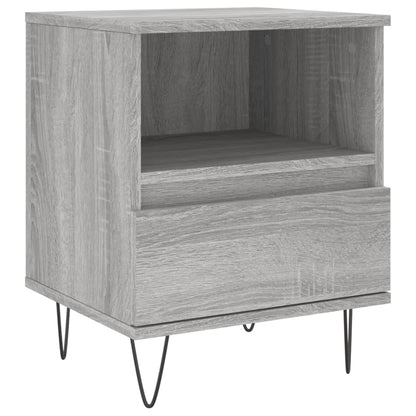Nachtkastje 40X35X50 Cm Bewerkt Hout Eikenkleurig 1 Grijs sonoma